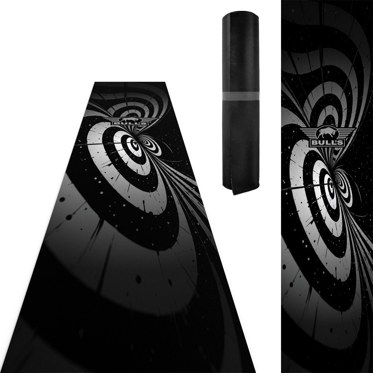 MATA OCHRONNA BULL'S llusion Carpet Dartmat Black/White 241x55cm