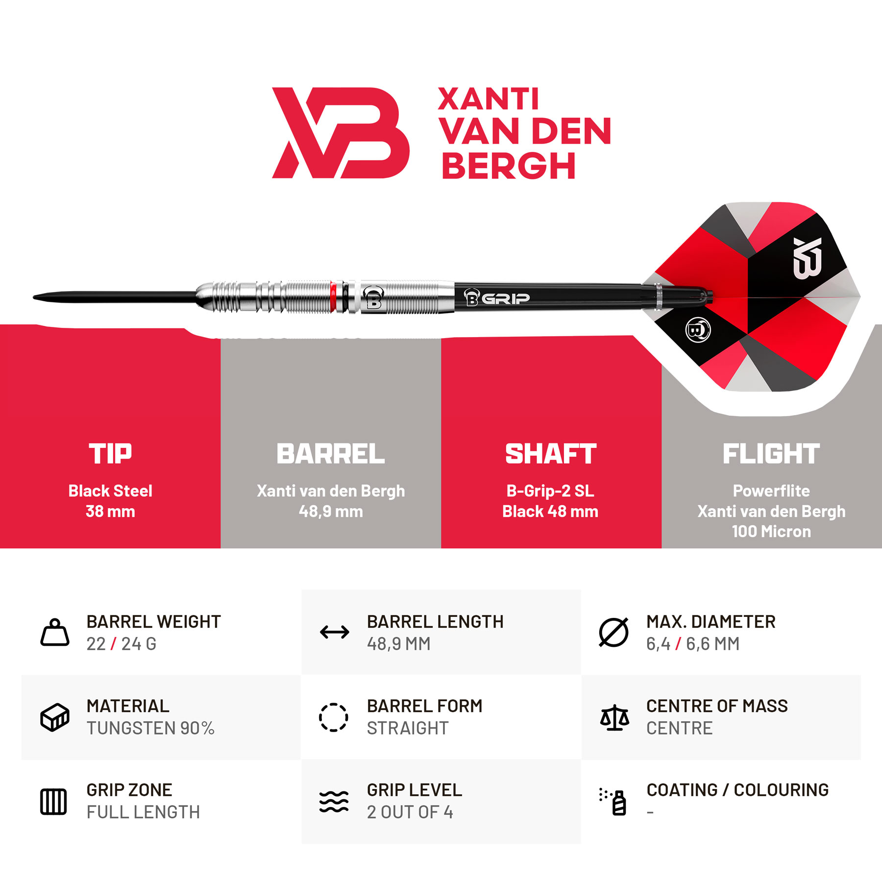 LOTKI BULL'S Xanti Van den Bergh Steel Dart 22g