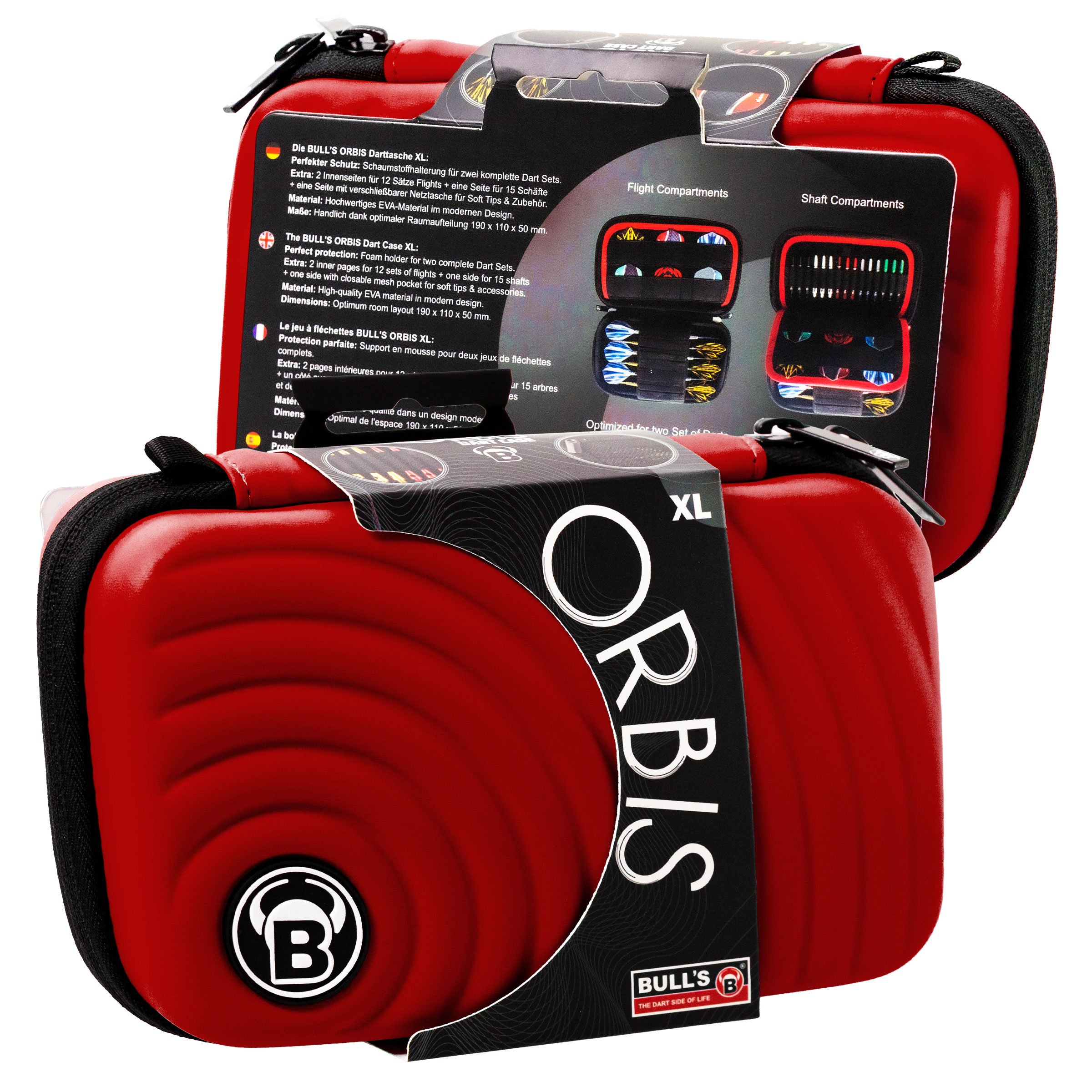 POKROWIEC ETUI NA LOTKI BULL'S Orbis XL Dartcase czerwony
