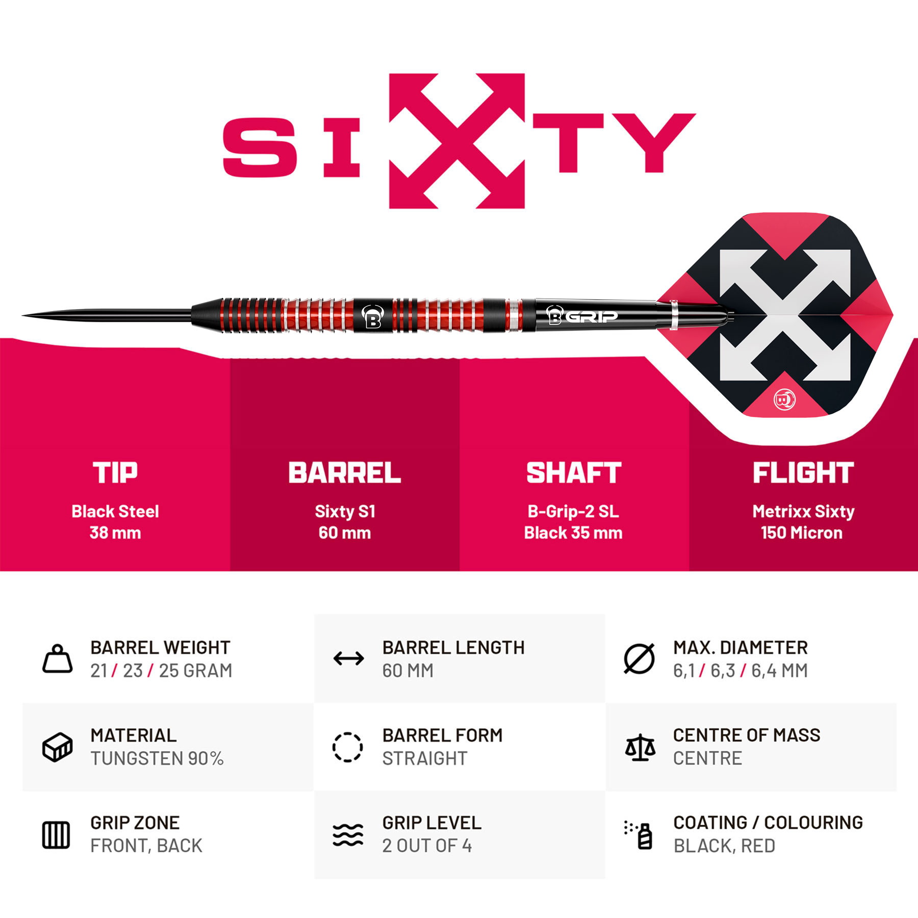 LOTKI BULL'S Sixty S1 Steel Dart 23g