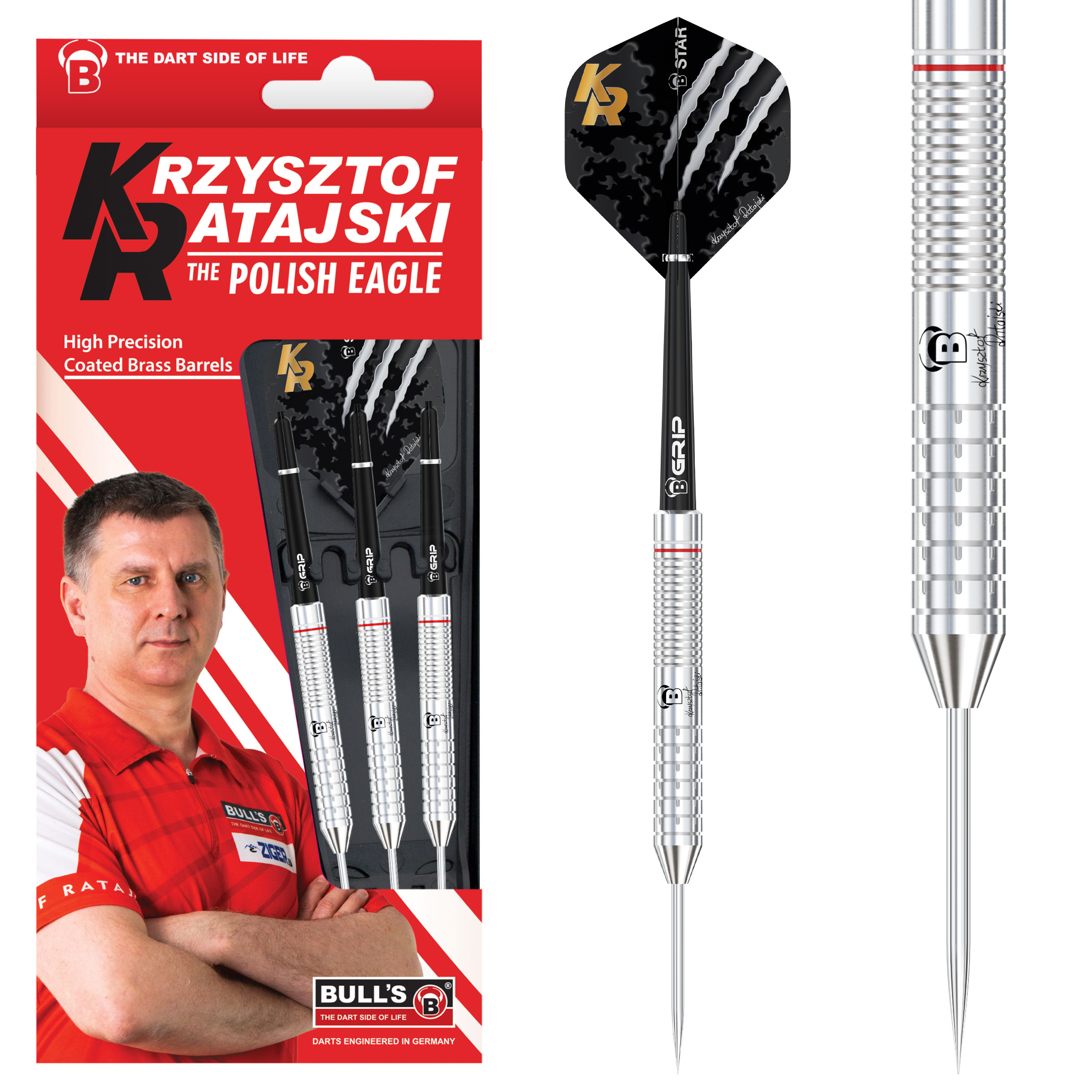 LOTKI BULL'S Krzysztof Ratajski Brass Silver Steel Dart 24g